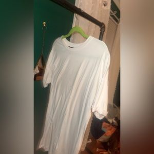 White oversized t-shirt dress
